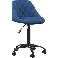 vidaXL Chaise de bureau bleu velours