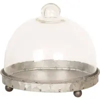 Clayre Eef Cloche en verre 6GL2492 Grey Transparent 16x15 cm