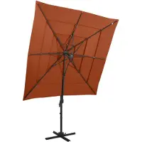 vidaXL Parasol avec mât en aluminium 4 couches Terracota 250x250 cm