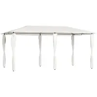 vidaXL Pavillon avec revêtement de poteaux 2,98x5,3x2,59 m Crème 160 g/m