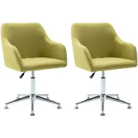 vidaXL Chaises pivotantes à manger lot de 2 vert tissu