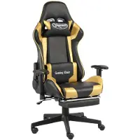 vidaXL Chaise de jeu avec repose-pieds Pivotant Golden PVC