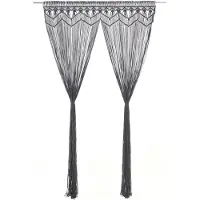 vidaXL Rideau en macramé Anthracite 140x240 cm Coton