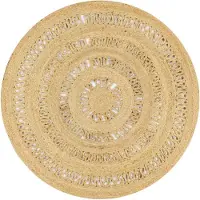 vidaXL Teppich handgefertigt 120 cm geflochtener Jute