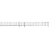 vidaXL Clôture de jardin avec pointes de lance Acier 17 x 1,5 m Noir
