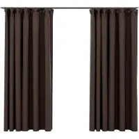 vidaXL Rideaux occultants aspect lin et crochets 2 pcs Taupe 140x175cm
