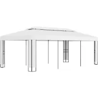vidaXL Pavillon avec double toit 3 x 6 m Blanc