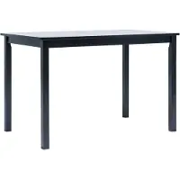 vidaXL Table de salle à manger noire 114x71x75 cm Bois de caoutchouc massif