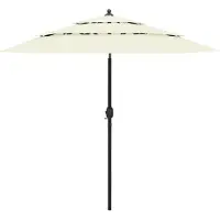 vidaXL Parasol avec mât en aluminium 3 couches couleur sable 2,5 m