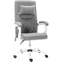 vidaXL Chaise de bureau de massage Gris Tissu