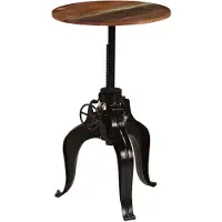 vidaXL Table de bar en bois massif vieux bois 60x(76-110) cm