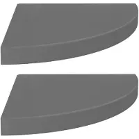 vidaXL Étagères d'angle flottantes 2pcs gris brillant 35x35x3,8 cm MDF