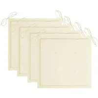 vidaXL Coussins de chaise jardin lot de 4 crème 50x50x3cm tissu oxford