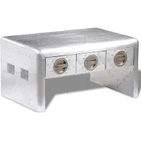 vidaXL Table basse avec 3 tiroirs Vintage style avion