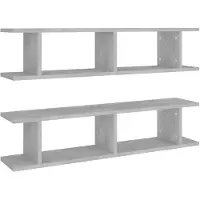 vidaXL Étagères murales 2 pcs Gris béton 90x18x20 cm bois d'ingénierie