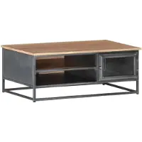 vidaXL Table basse Gris 90x50x35 cm Bois massif Acacia