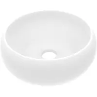 vidaXL Lavabo de luxe Rond Mat Blanc 40x15 cm Céramique