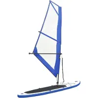 vidaXL SUP-Board gonflable avec voile Set bleu et blanc