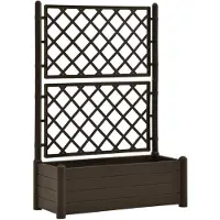 vidaXL Jardinière avec treillis 100x43x142 cm PP Moka