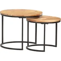 vidaXL Tables d'ensemble 2 pcs. Bois massif acacia