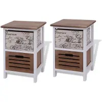 vidaXL Table de chevet 2 pcs Bois