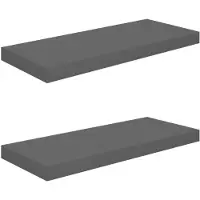 vidaXL Étagère murale flottante 2 pcs Gris brillant 60x23,5x3,8 cm MDF