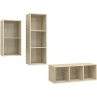 vidaXL Ensemble d'armoires TV 3 pièces en bois composite chêne Sonoma