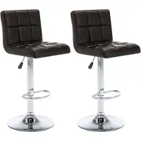 vidaXL Tabouret de bar 2 pcs. Marron similicuir
