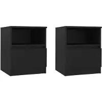 vidaXL Tables de chevet 2 pcs noir 40x40x50 cm bois d'ingénierie