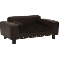 vidaXL Canapé pour chien Marron 81x43x31 cm Peluche et cuir synthétique
