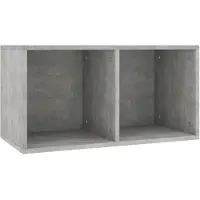 vidaXL Boîte de rangement de vinyles Gris béton 71x34x36 cm