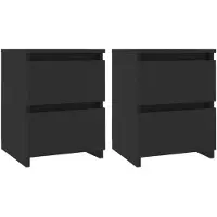 vidaXL Tables de chevet 2 pcs Noir 30x30x40 cm Bois d'ingénierie