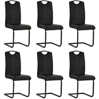 vidaXL Chaise cantilever 6 pcs. noir similicuir