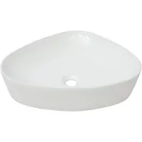 vidaXL Lavabo triangulaire en céramique blanc 50,5 x 41 x 12 cm