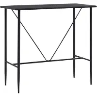 vidaXL Table de bar noire 120 x 60 x 110 cm MDF