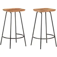 vidaXL Tabouret de bar 2 pcs. Bois massif acacia