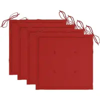 vidaXL Coussins de chaise jardin lot de 4 rouge 50x50x4cm tissu oxford