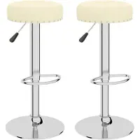 vidaXL Tabouret de bar 2 pcs. Tissu crème