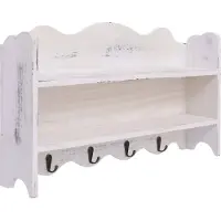 vidaXL Porte-manteau mural Blanc 50x10x30 cm Bois