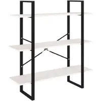 vidaXL Bibliothèque à 3 niveaux Blanc 100x30x105 cm Bois de pin massif