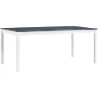 vidaXL Table de salle à manger blanche et grise 180 x 90 x 73 cm en bois de pin
