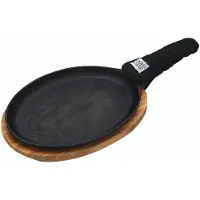 Kitchencraft Poêle À Fajita En Fonte Avec Plateau De Service En Bois-Noir