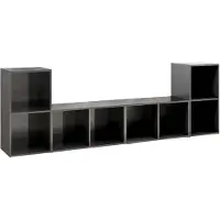 vidaXL Armoires TV 4 pcs. Gris brillant 72x35x36,5 cm Bois composite