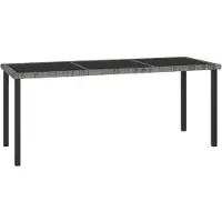 vidaXL Table de jardin grise 180x70x73 cm Poly rotin