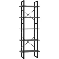 vidaXL Bibliothèque à 5 niveaux Gris 60x30x175 cm Bois ingénierie
