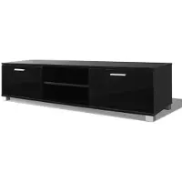 vidaXL Armoire TV noir brillant 140x40,5x35 cm