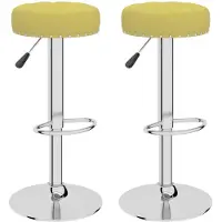 vidaXL Tabouret de bar 2 pcs. Vert Tissu