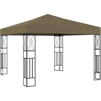 vidaXL Pavillon 3x3 m Taupe Tissu