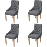 vidaXL Chaises de salle à manger 4 pcs. Tissu gris foncé