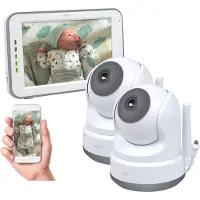 Elro Moniteur Pour Bébé Moniteur Pour Bébé Hd Spacieux Avec Écran Tactile De 12,7 Cm Et Application - Avec Moniteur Pour Bébé Supplémentaire (Bc3000-2)